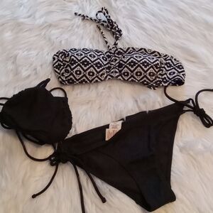 Op black three pieces bikini set size S